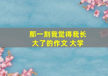 那一刻我觉得我长大了的作文 大学